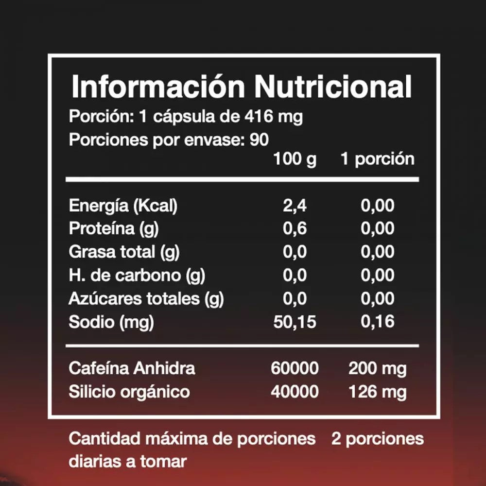 Cafeína anhidra 200 mg 90 capsulas